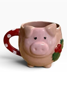 Mud Pie Christmas Pig Mug
